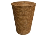 Refined Rattan Tapered Hamper with Lid - Eco-friendly Laundry Storage